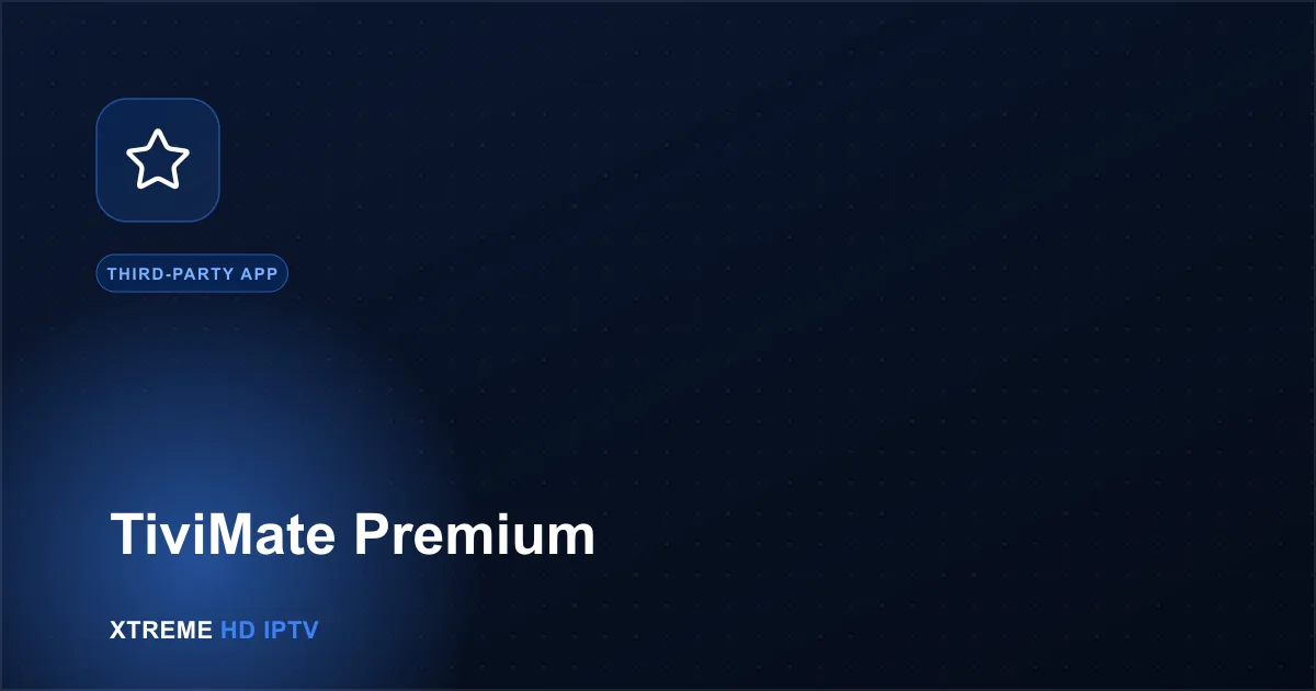 Navy blue illustration with a star icon representing TiviMate Premium features